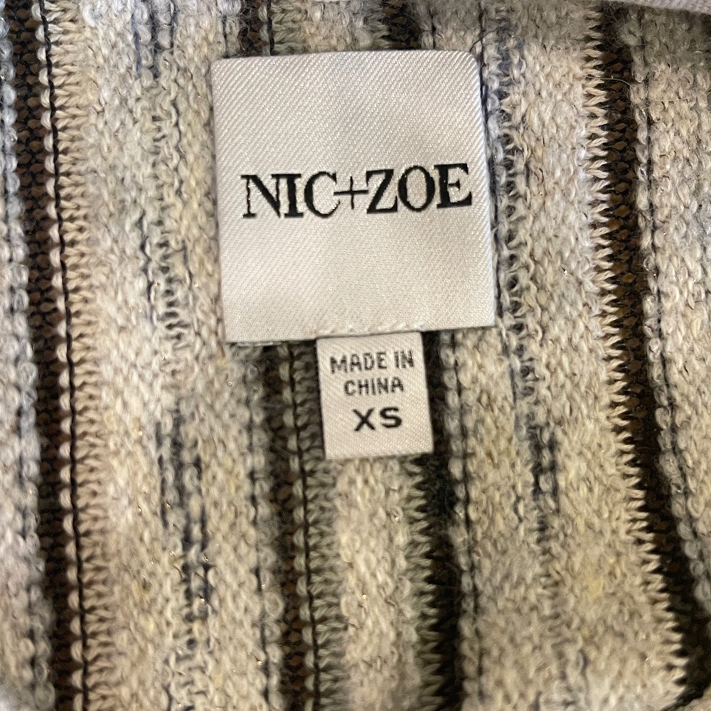 NEW! Nic+Zoe Honeycomb Grey & Black Button Cardigan Size XS NWT! - Picture 9 of 12